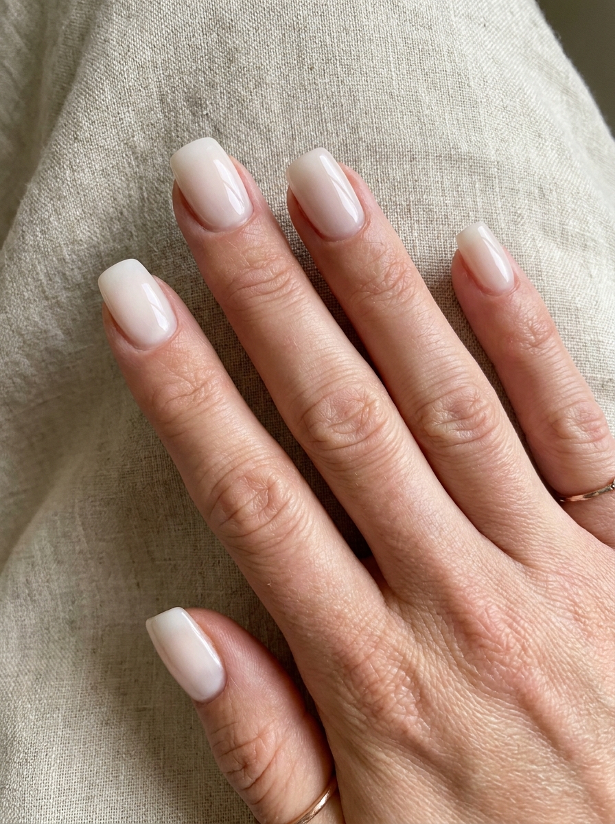 Milky Soft Square Nails als Milky Nails Inspiration 2026